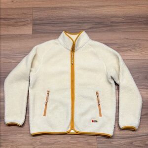 Fjallraven Cream Fleece Jacket with Gold Accents